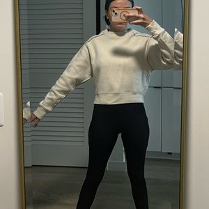 Reversible All Saints Crew Neck Sweater in Crème and Brown